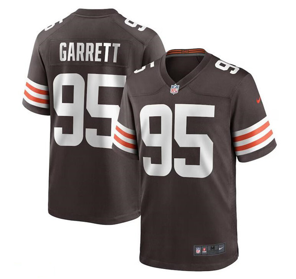 Men's Cleveland Browns #95 Myles Garrett Brown Stitched Game Jersey